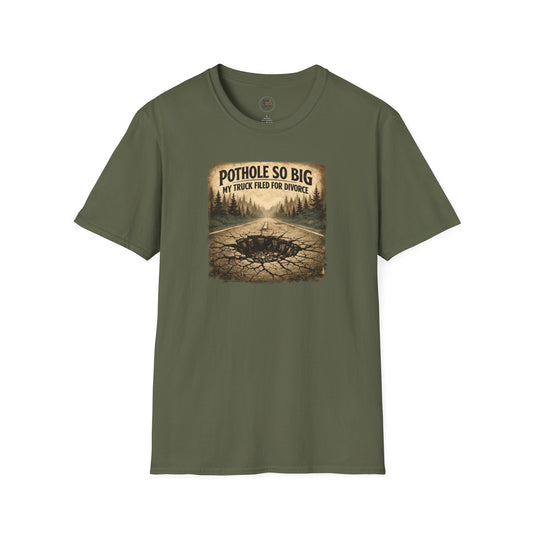 Funny Pothole T-Shirt — Road Joke Tee Designed by Jack