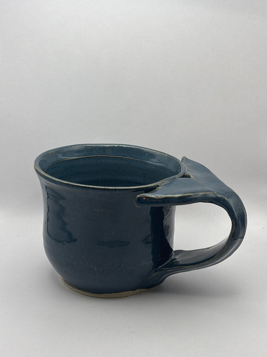 Whale Tail Mug in Deep Navy – 10 oz Handthrown Stoneware by Gin