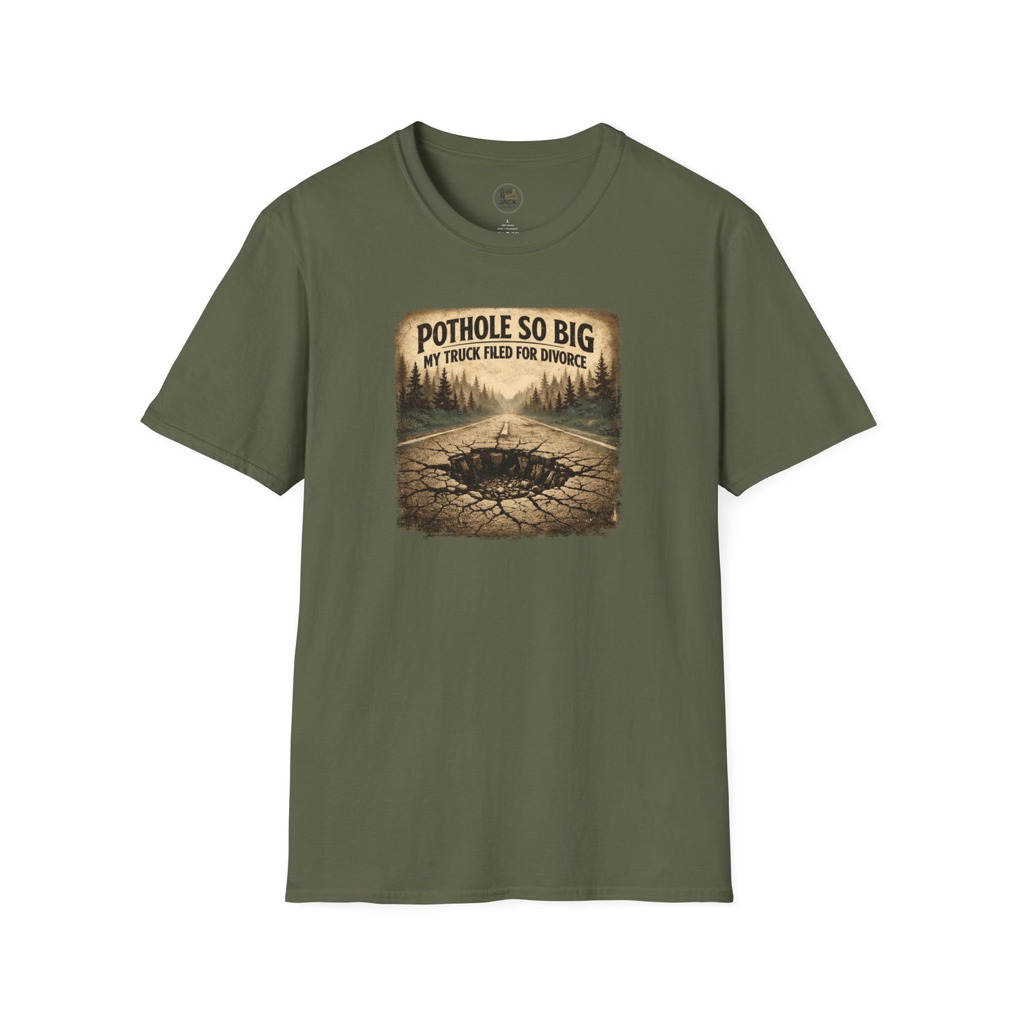 Funny Pothole T-Shirt — Road Joke Tee Designed by Jack