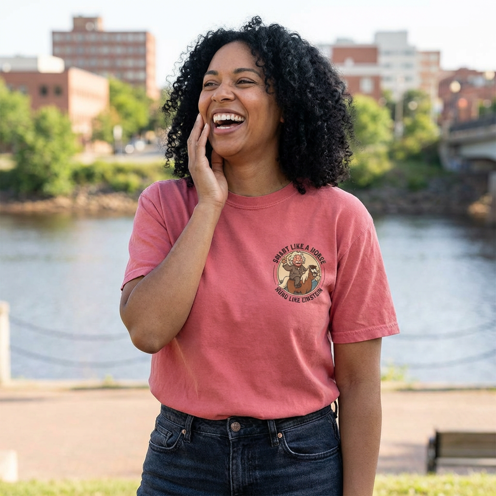 "Smart Like a Horse, Hung Like Einstein" Funny Graphic Tee - Designed by Jack