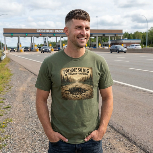 Funny Pothole T-Shirt — Road Joke Tee Designed by Jack