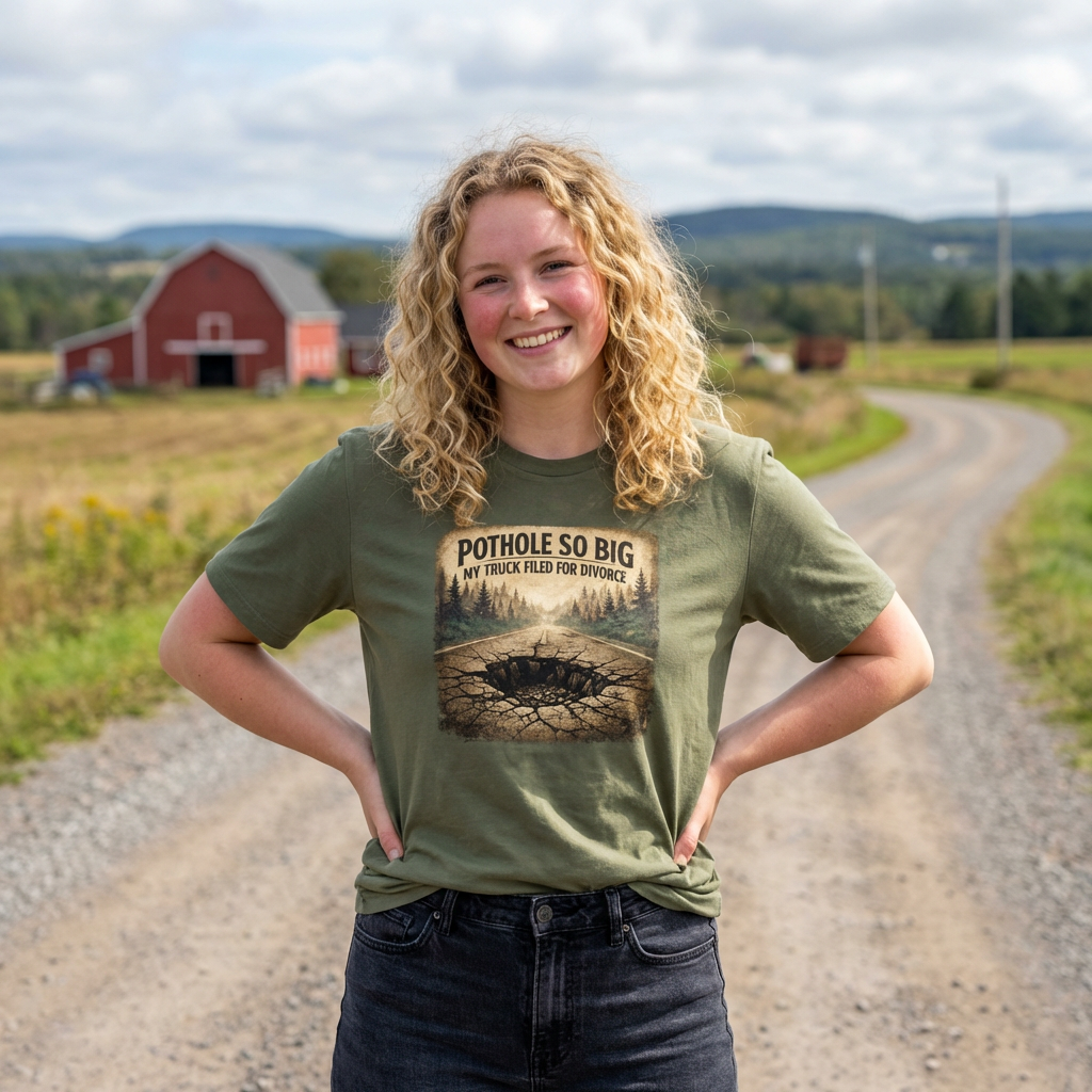 Funny Pothole T-Shirt — Road Joke Tee Designed by Jack