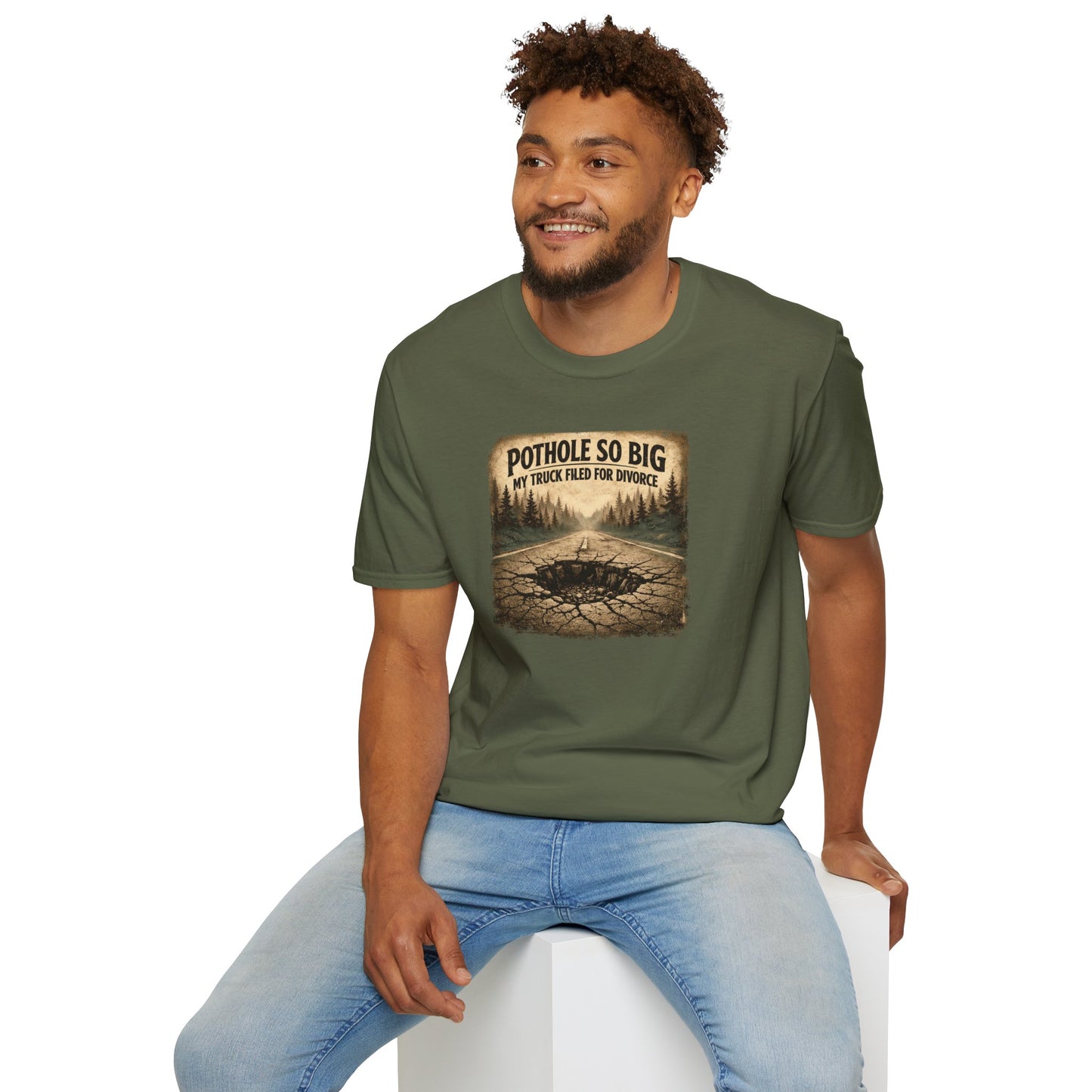 Funny Pothole T-Shirt — Road Joke Tee Designed by Jack