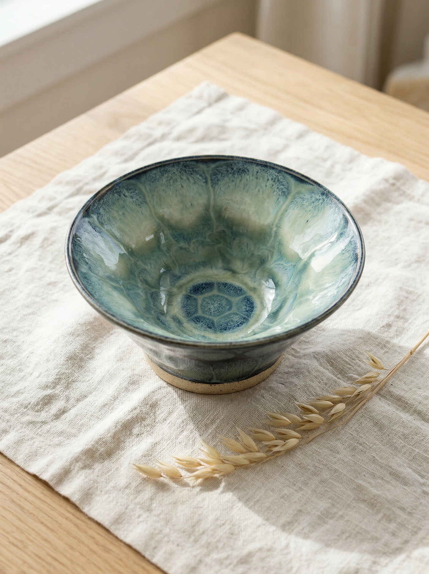 Handmade Celadon Blue Raman Bowl by Gin