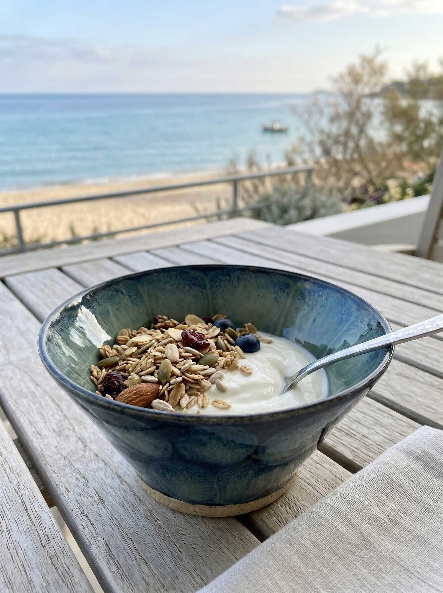 Handmade Celadon Blue Raman Bowl by Gin