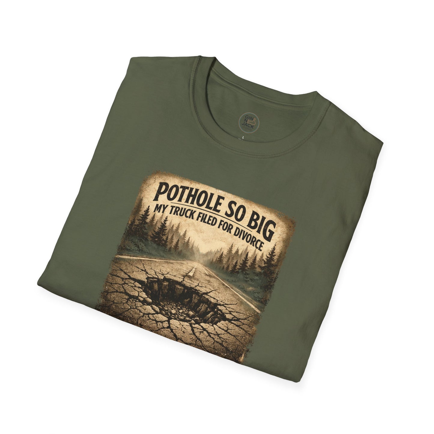 Funny Pothole T-Shirt — Road Joke Tee Designed by Jack
