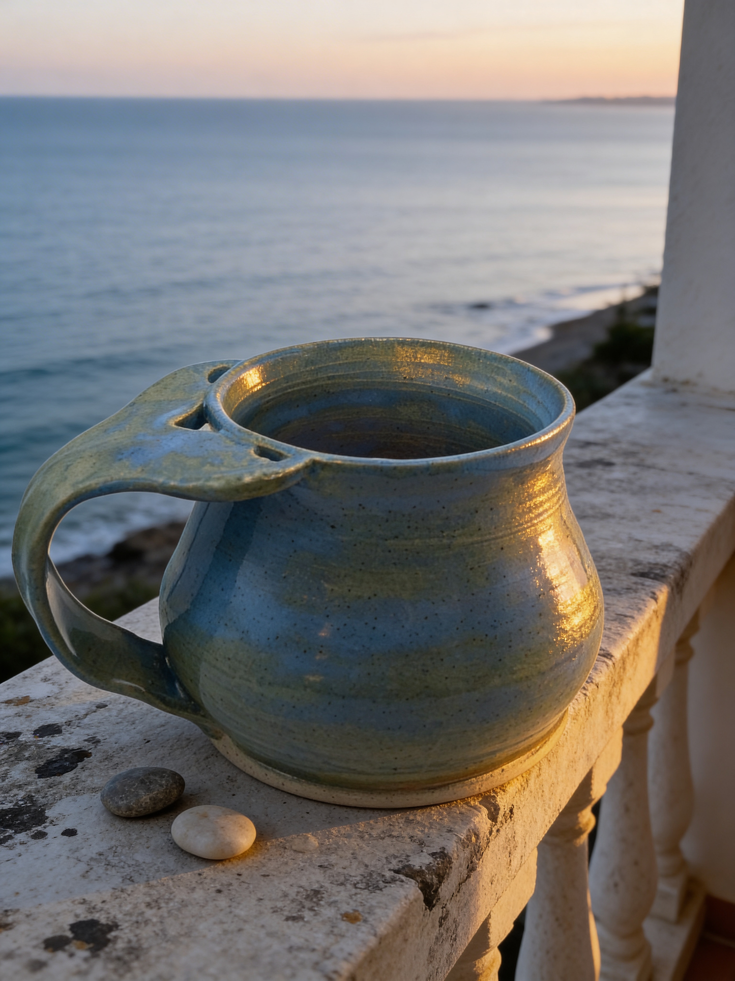 16 oz Whale Tail Mug in Oceanic Blue Glaze by Gin
