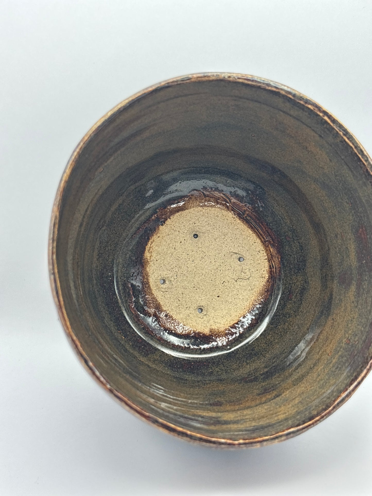 Hand-Thrown Stoneware Planter in Moody Brown & Blue Glaze by Gin