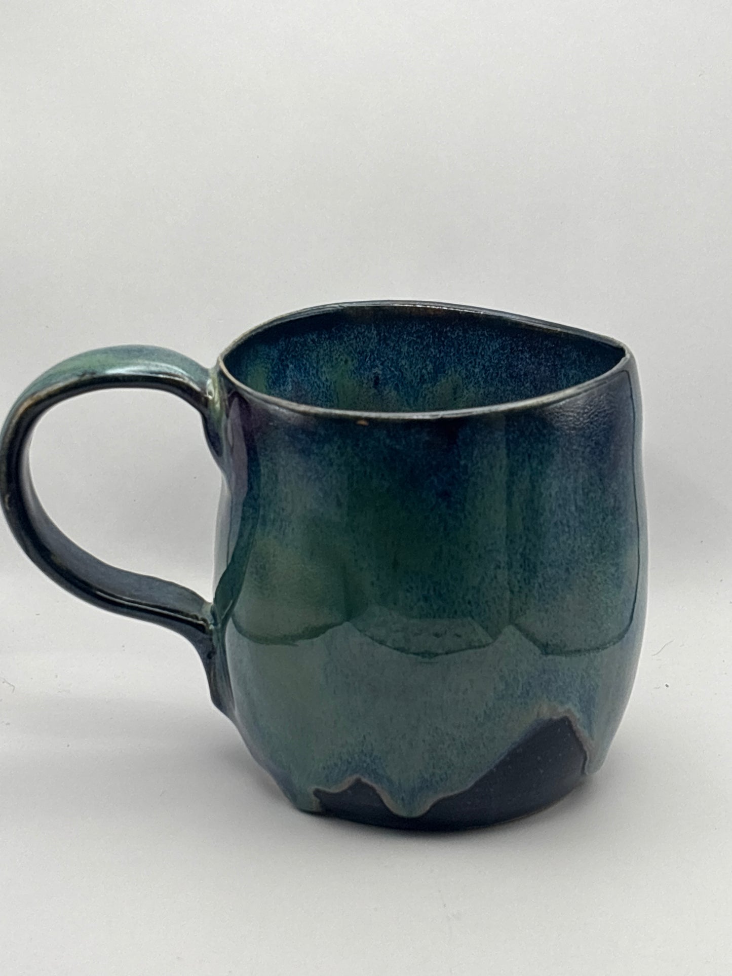 Handmade Teal Blue Stoneware Mug – Organic Glazed Coffee Cup by Gin