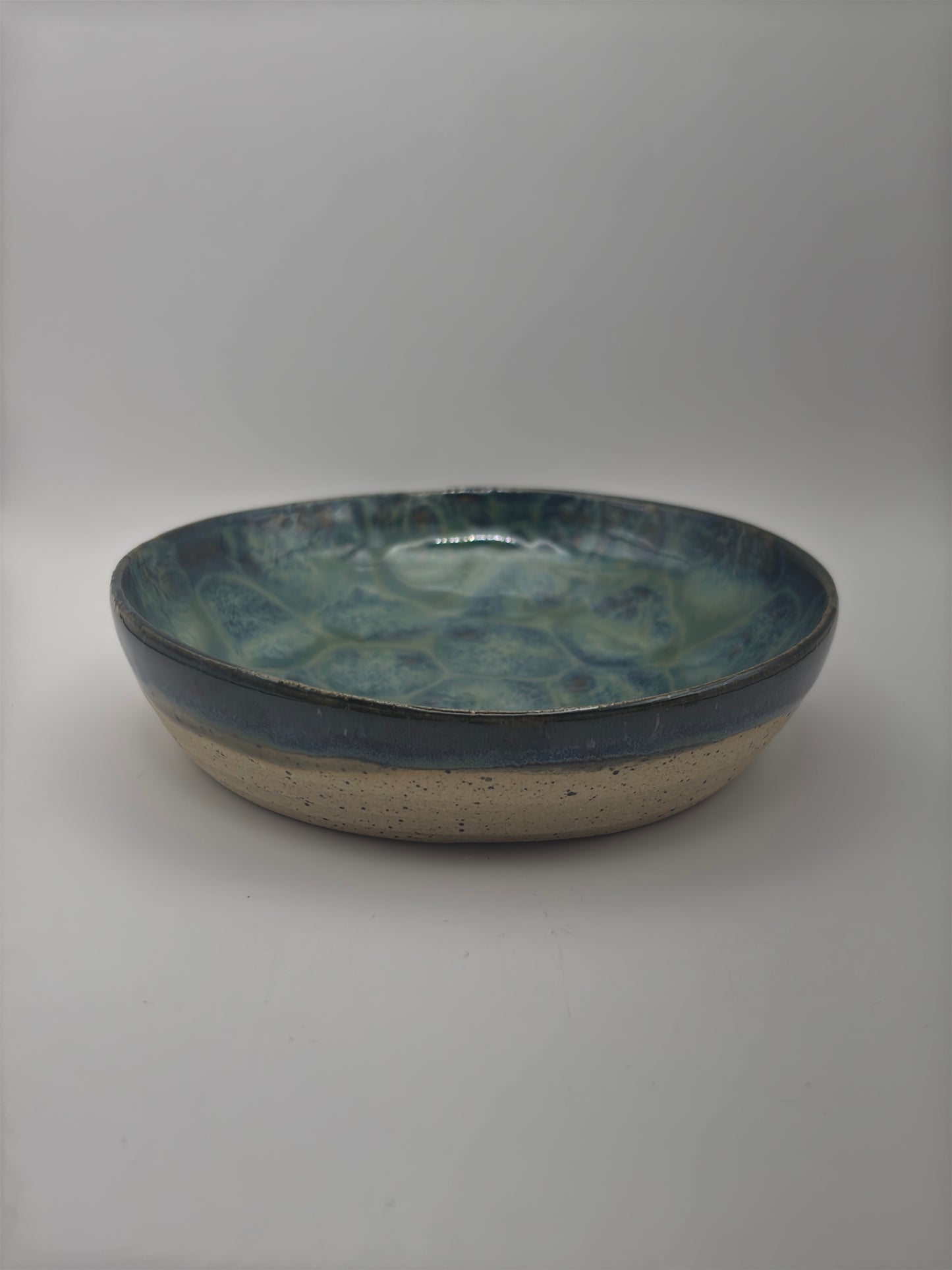 Handmade Textured Ocean Honeycomb Ceramic Dish by Gin