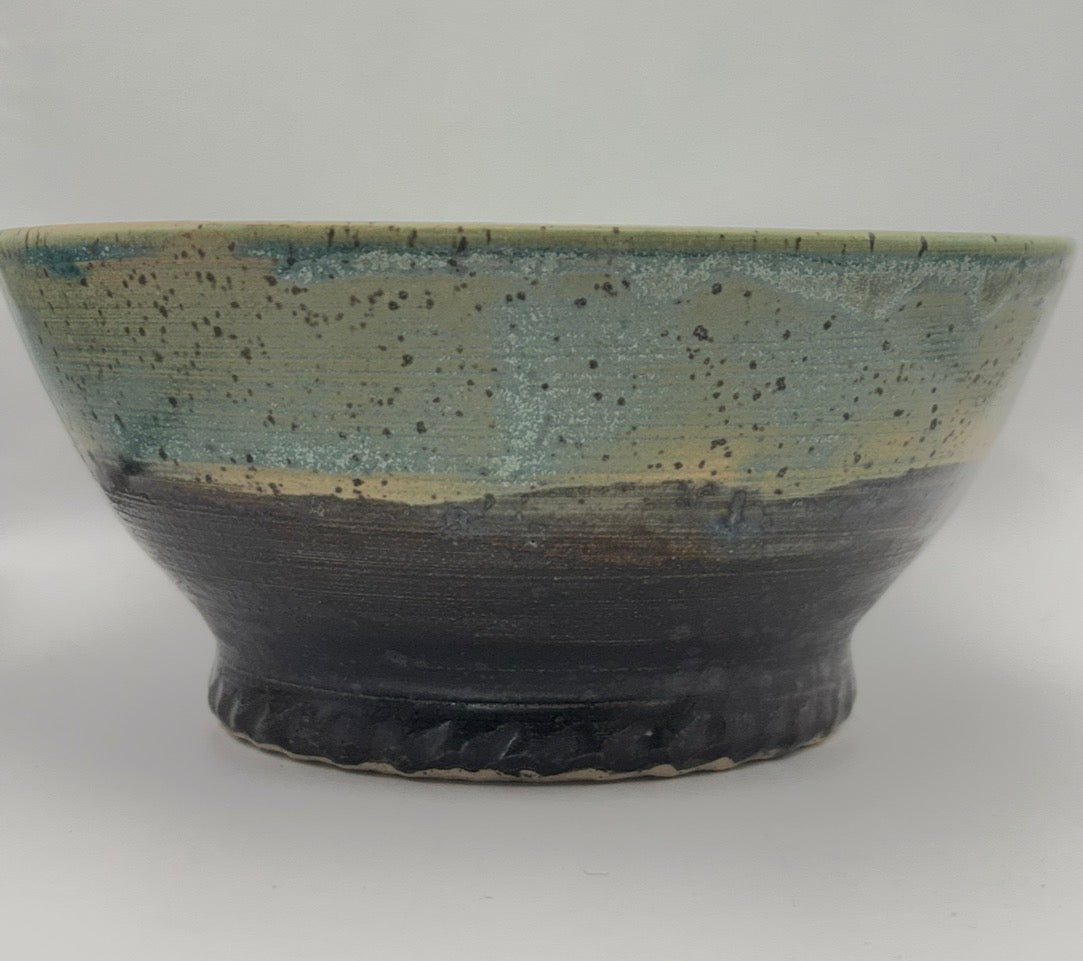 Handmade Speckled Celadon Raman Bowl – Rustic Everyday Bowl by Gin