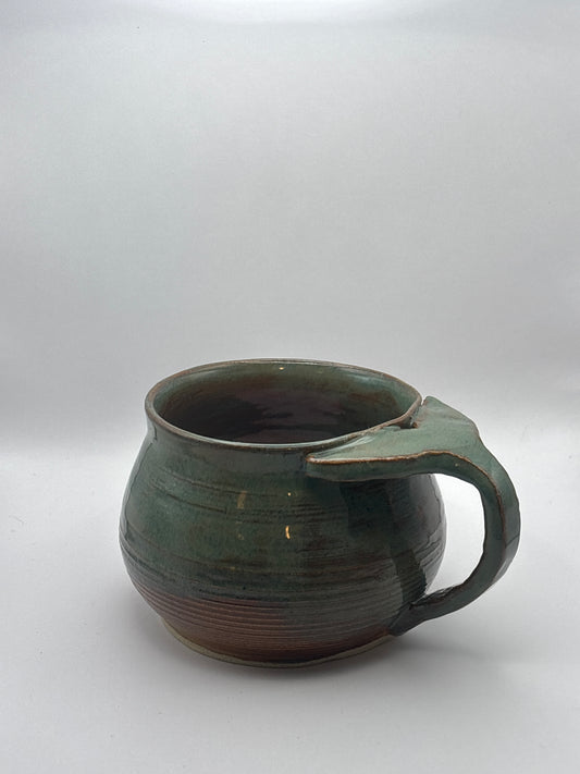 Handmade Stoneware Whale Tail Mug in Deep Ocean Glaze by Gin