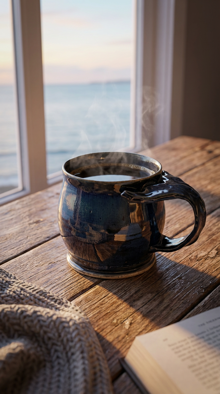 Whale Tail Mug | Deep Blue Handcrafted Stoneware by Gin