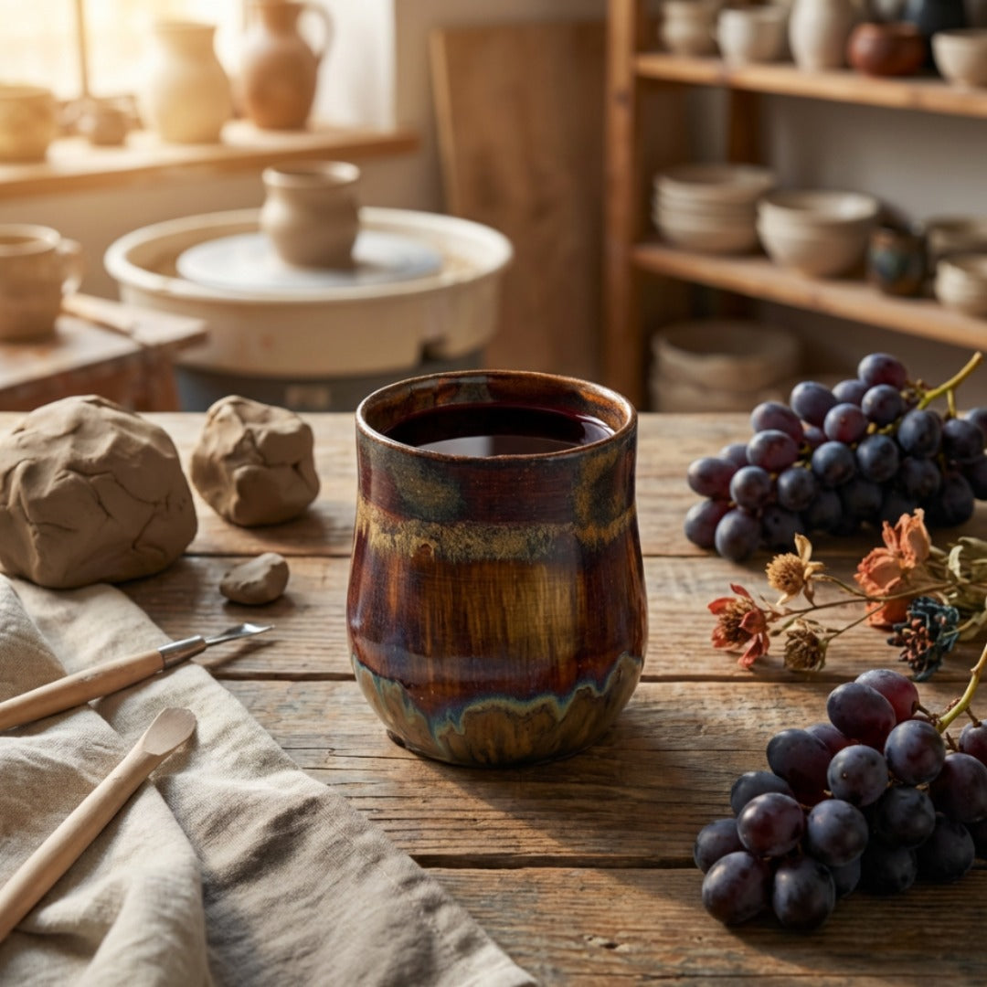 10 oz Handcrafted Stoneware Tumbler in Rich Earth Glaze by Gin