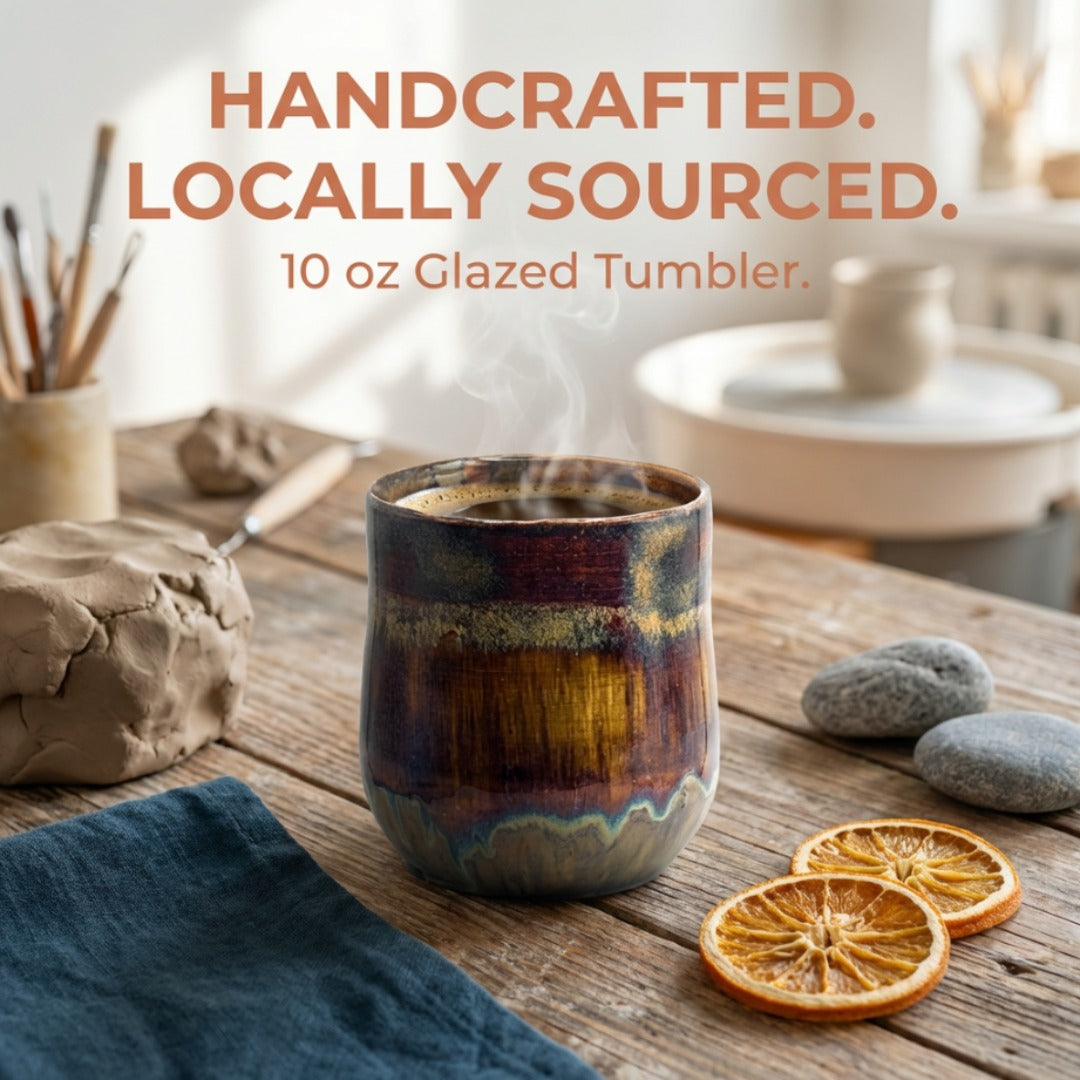 10 oz Handcrafted Stoneware Tumbler in Rich Earth Glaze by Gin