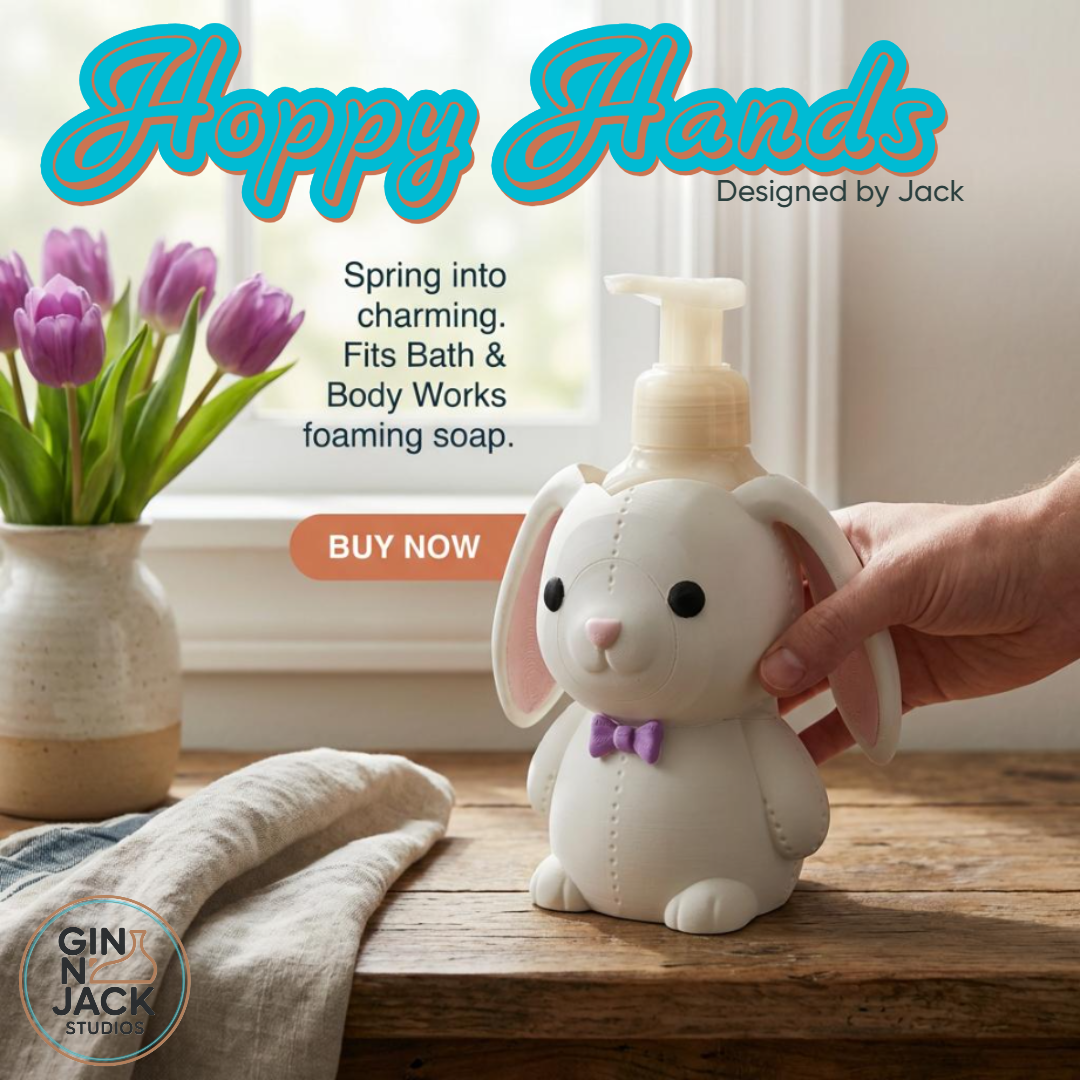 Easter Bunny Soap Dispenser | Fits BBW Foaming Soap – Designed by Jack