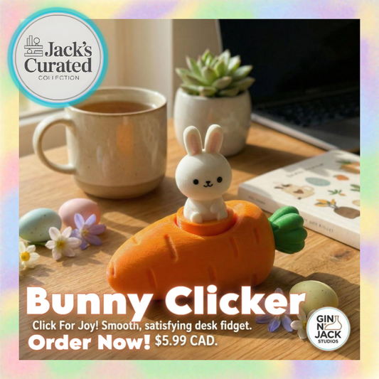 Carrot Bunny Fidget Clicker from Jack's Curated Collection