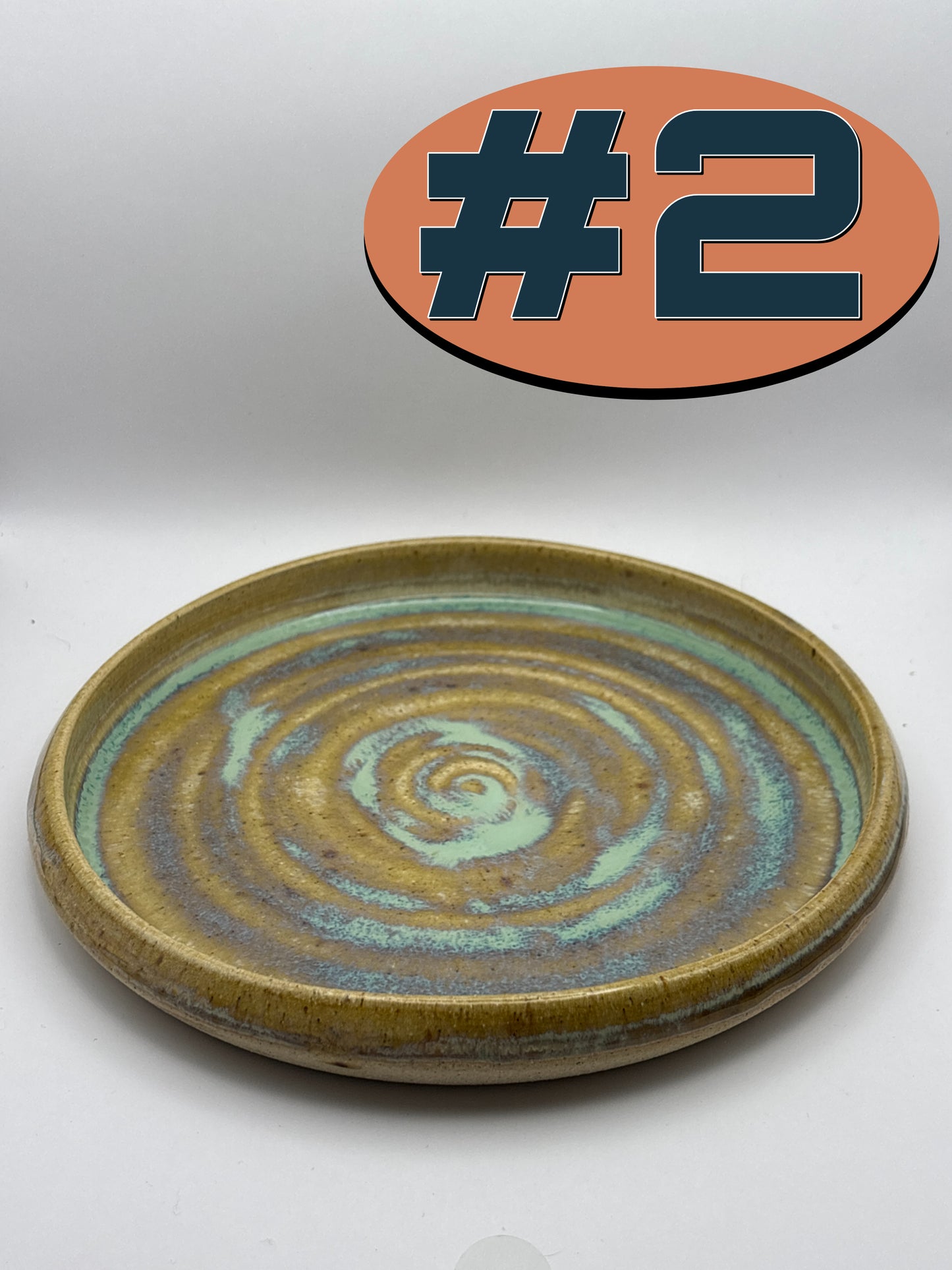 Handcrafted Spiral Glaze Stoneware Plate by Gin