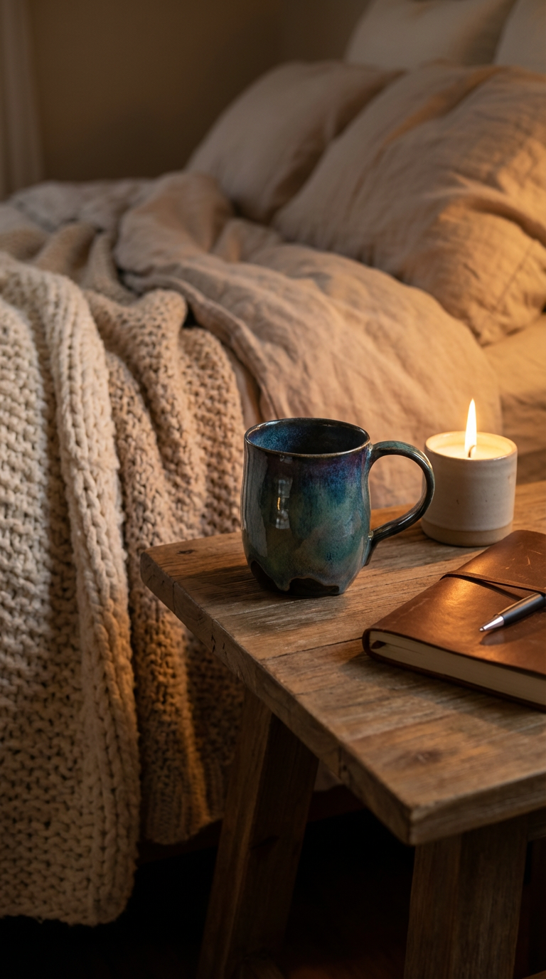 Handmade Teal Blue Stoneware Mug – Organic Glazed Coffee Cup by Gin