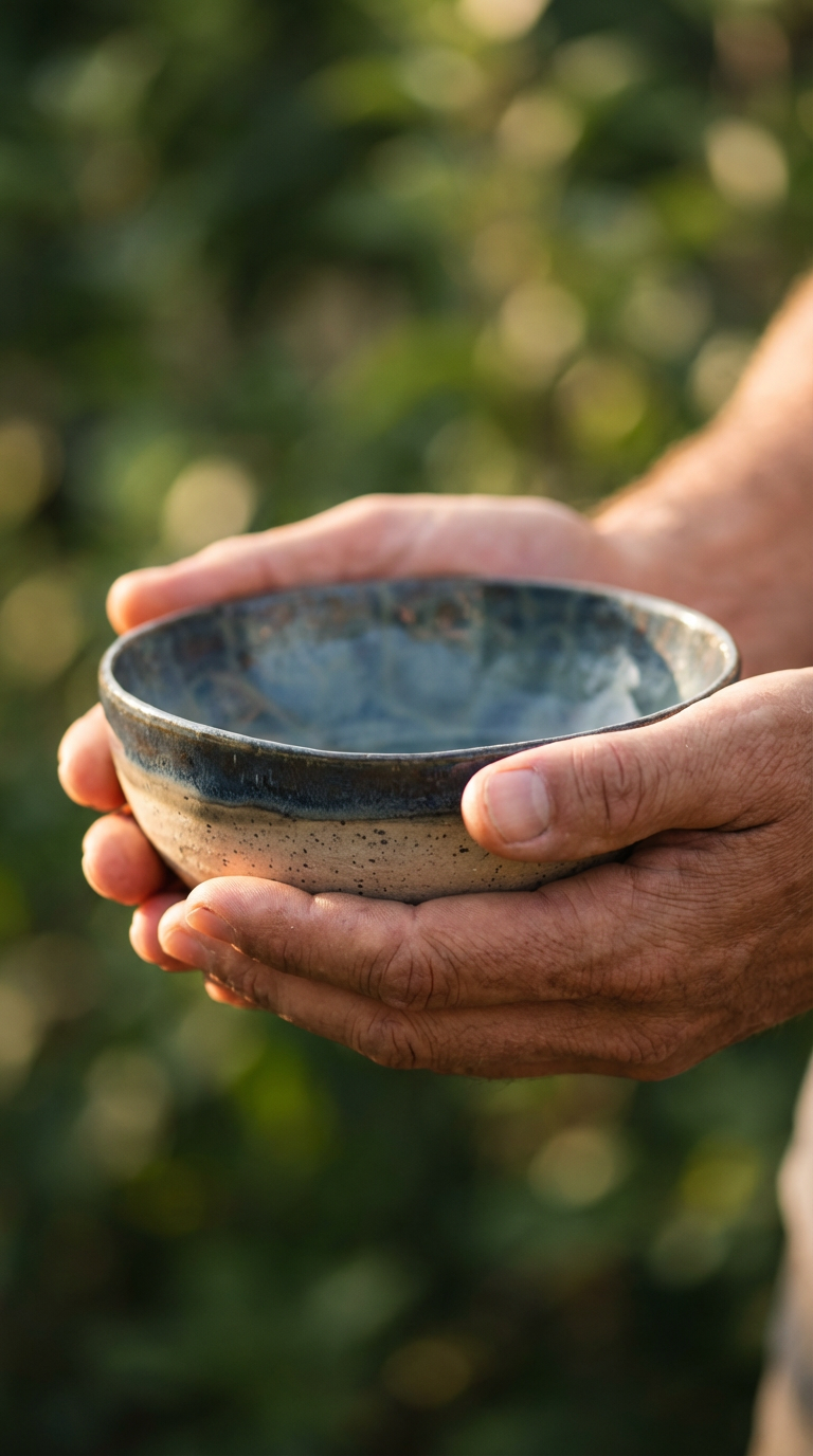 Handmade Textured Ocean Honeycomb Ceramic Dish by Gin