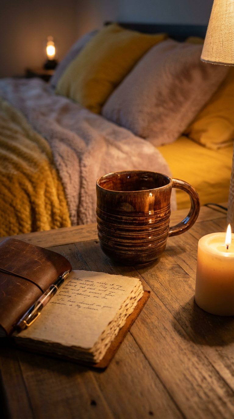 Hand-Thrown Ribbed Brown Stoneware Mug | 8oz Ceramic Coffee Cup by Gin