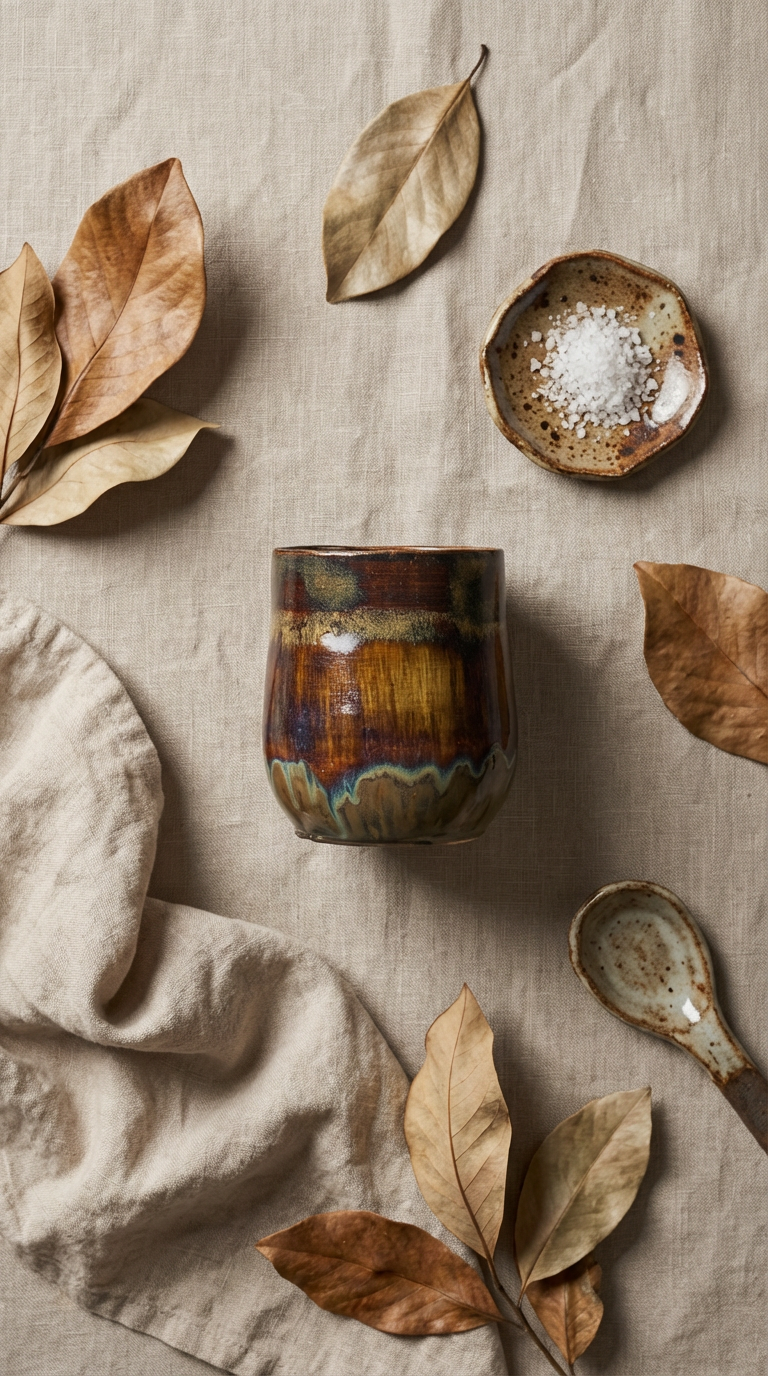 10 oz Handcrafted Stoneware Tumbler in Rich Earth Glaze by Gin