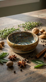 Small Handcrafted Ceramic Bowl with Mesmerizing Swirl Glaze