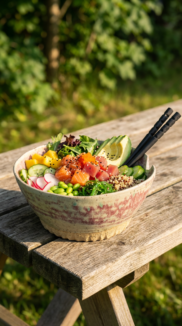Handcrafted Stoneware Bowl with Chopstick Groove by Gin