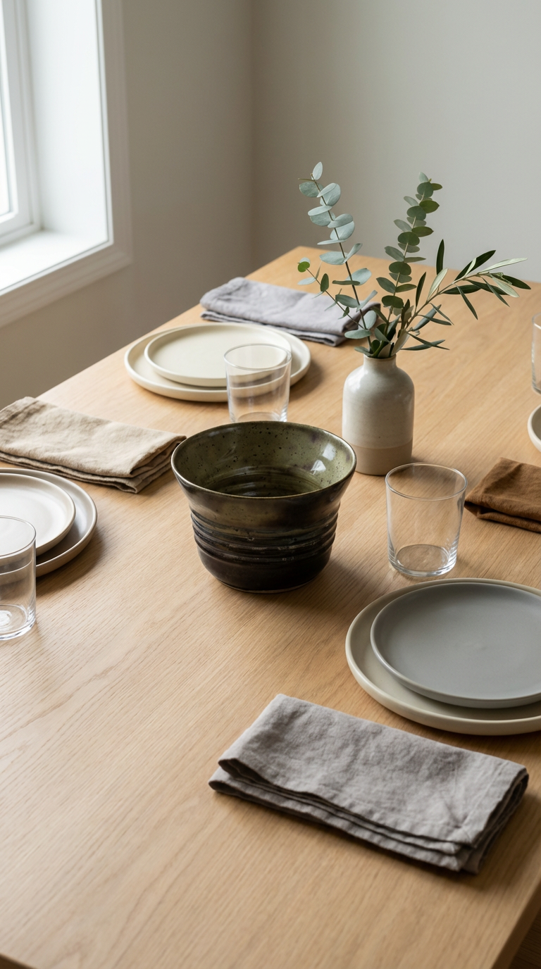 Hand-Thrown Stoneware Bowl in Moody Speckled Olive & Earthy Brown Glaze by Gin