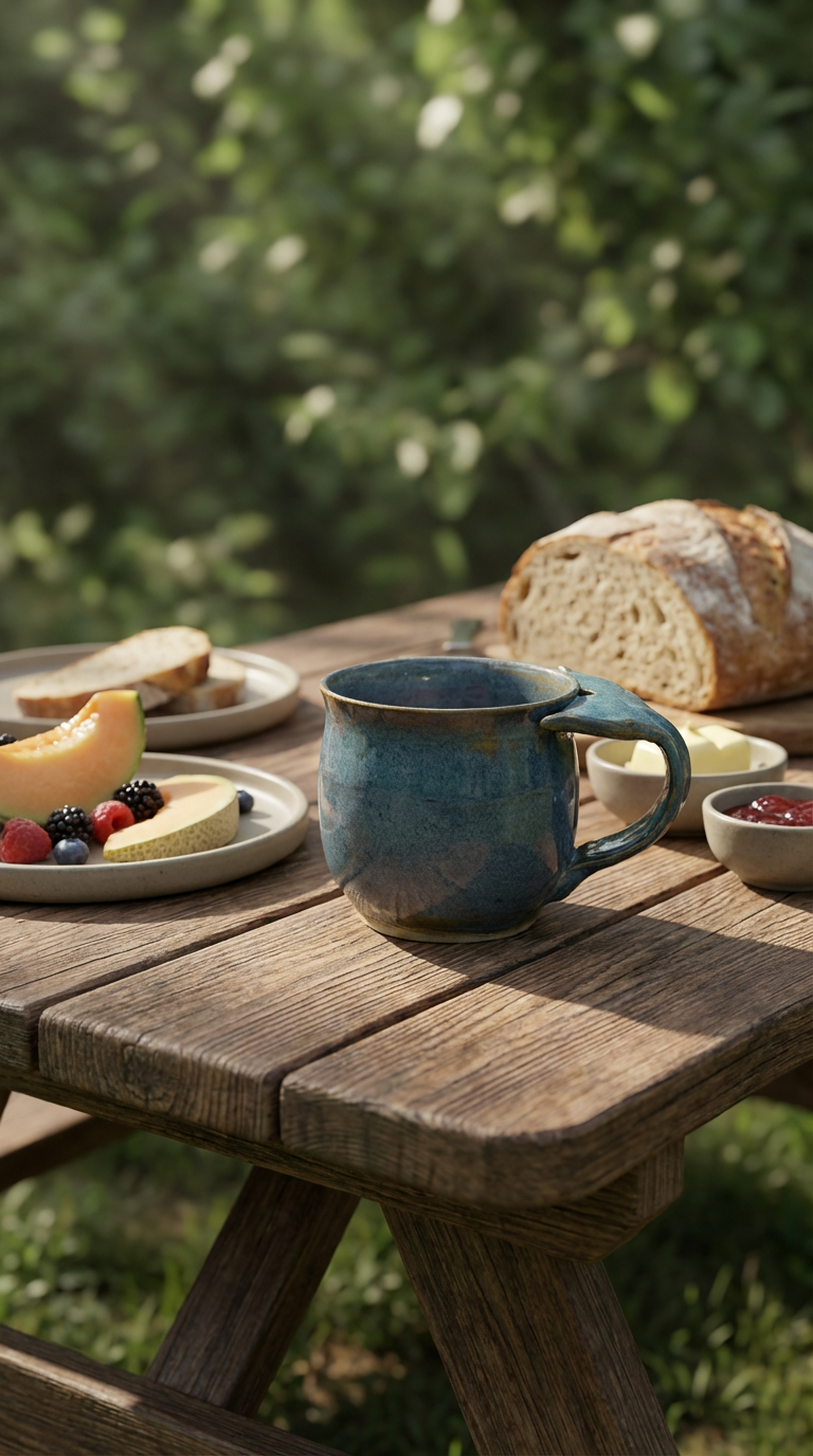 Handcrafted Whale Tail Stoneware Mug – Oceanic Blue by Gin
