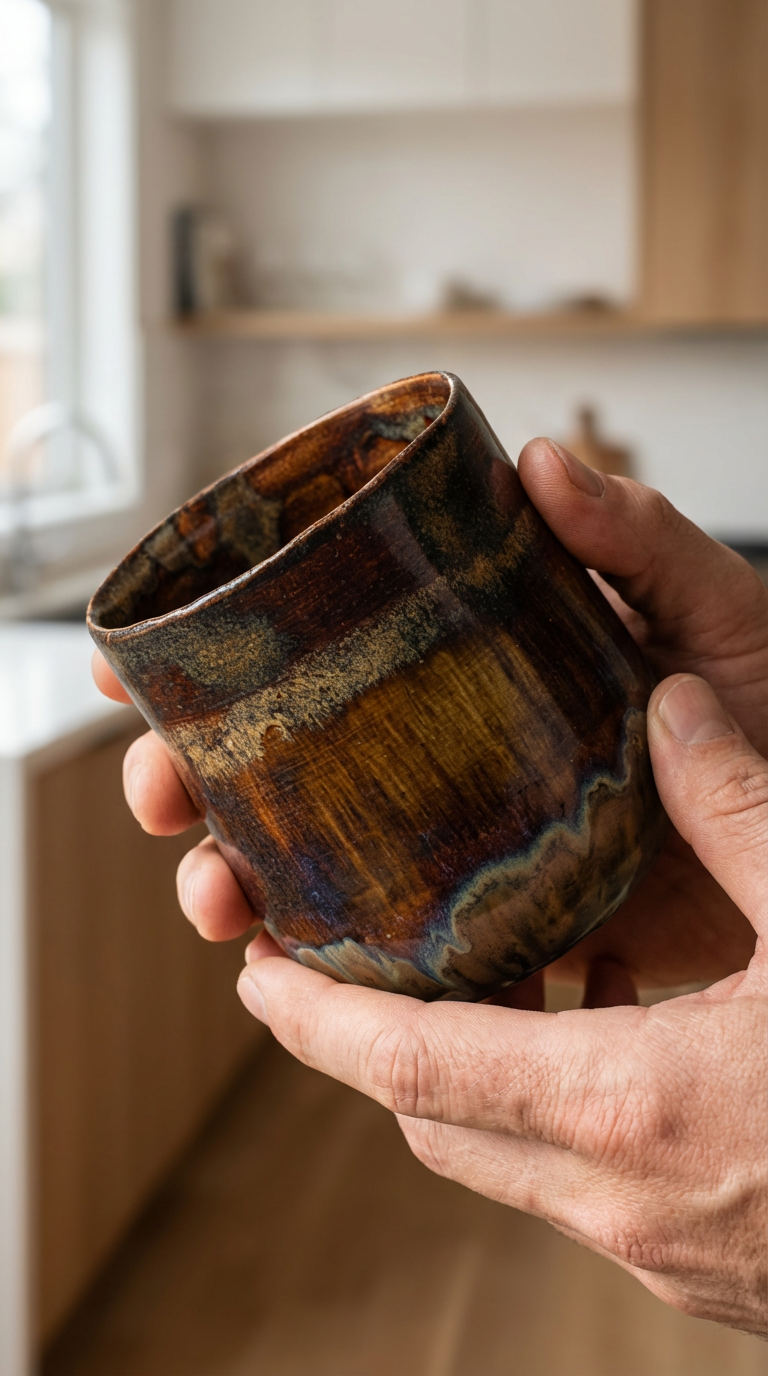 10 oz Handcrafted Stoneware Tumbler in Rich Earth Glaze by Gin