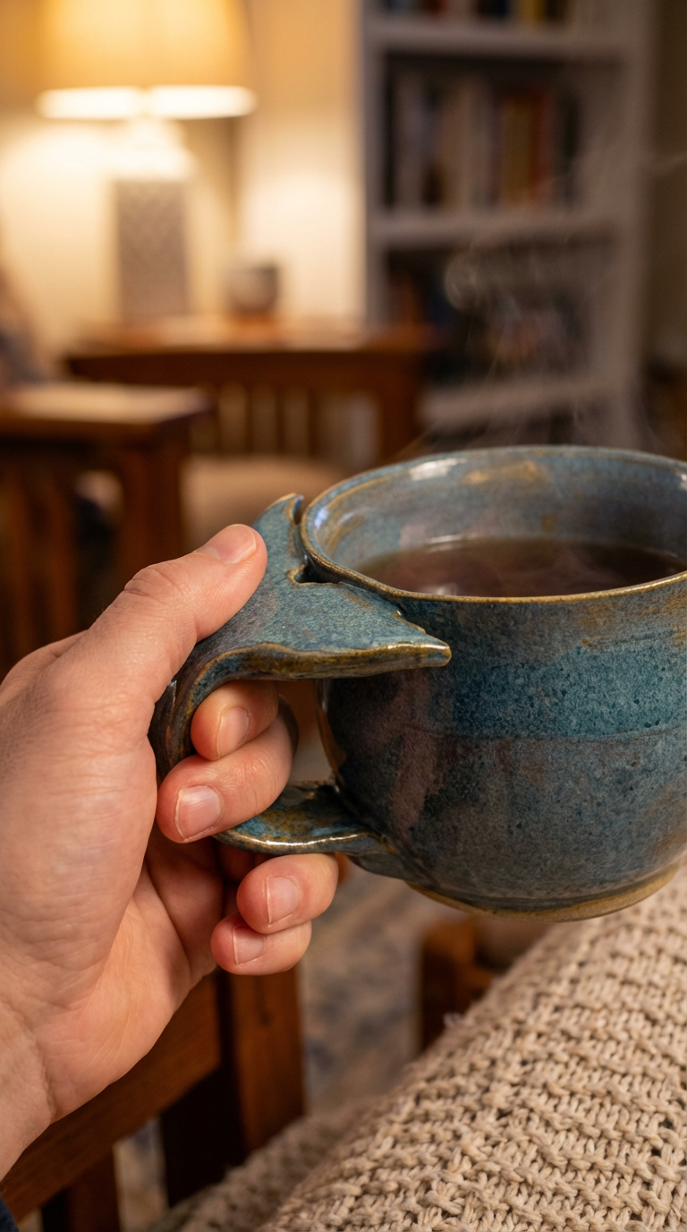 Handcrafted Whale Tail Stoneware Mug – Oceanic Blue by Gin