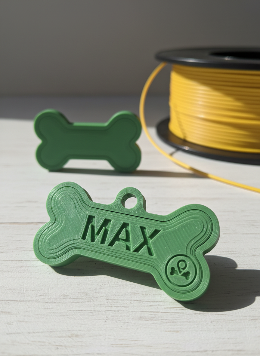 Custom 3D Printed Pet Tag – Any Size, Shape, Color & Design