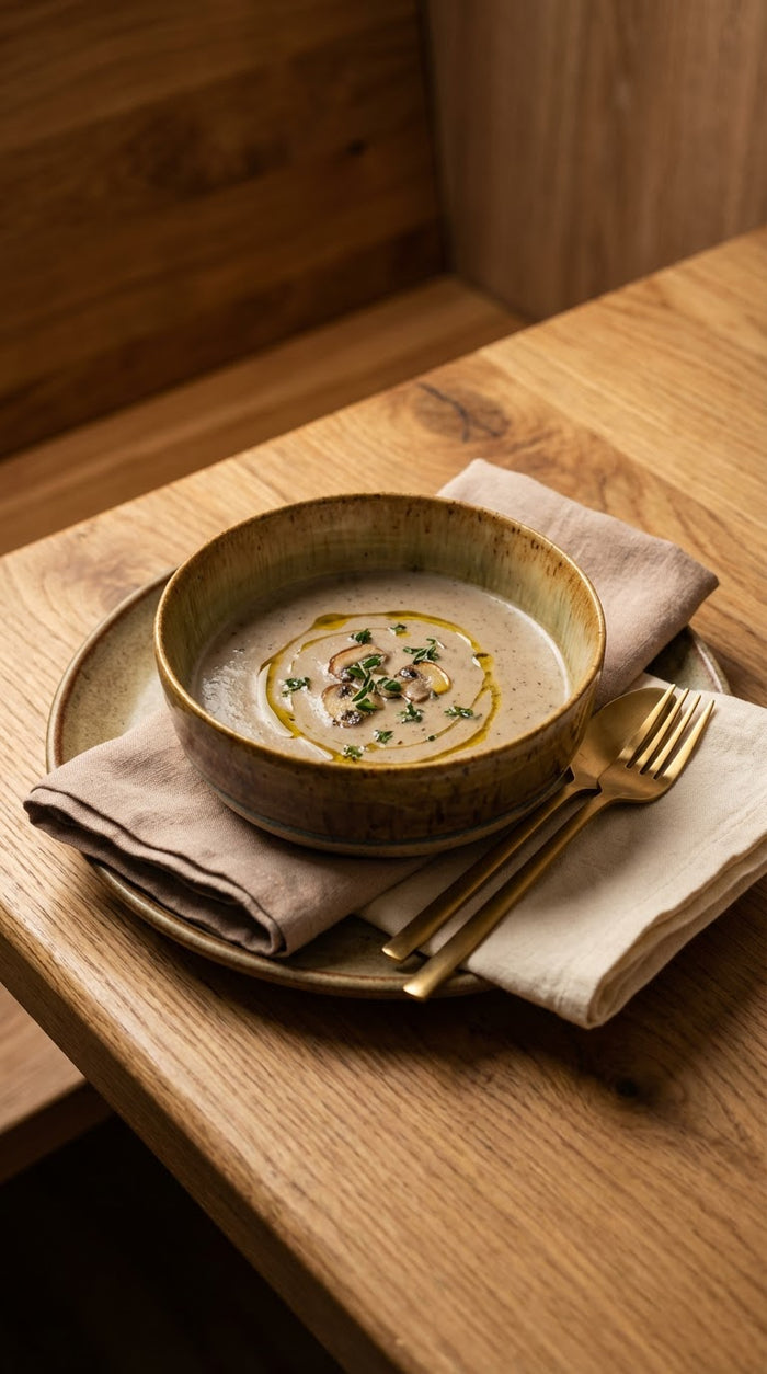 Hand-Thrown Shallow Stoneware Serving Bowl – Olive & Turquoise Swirl