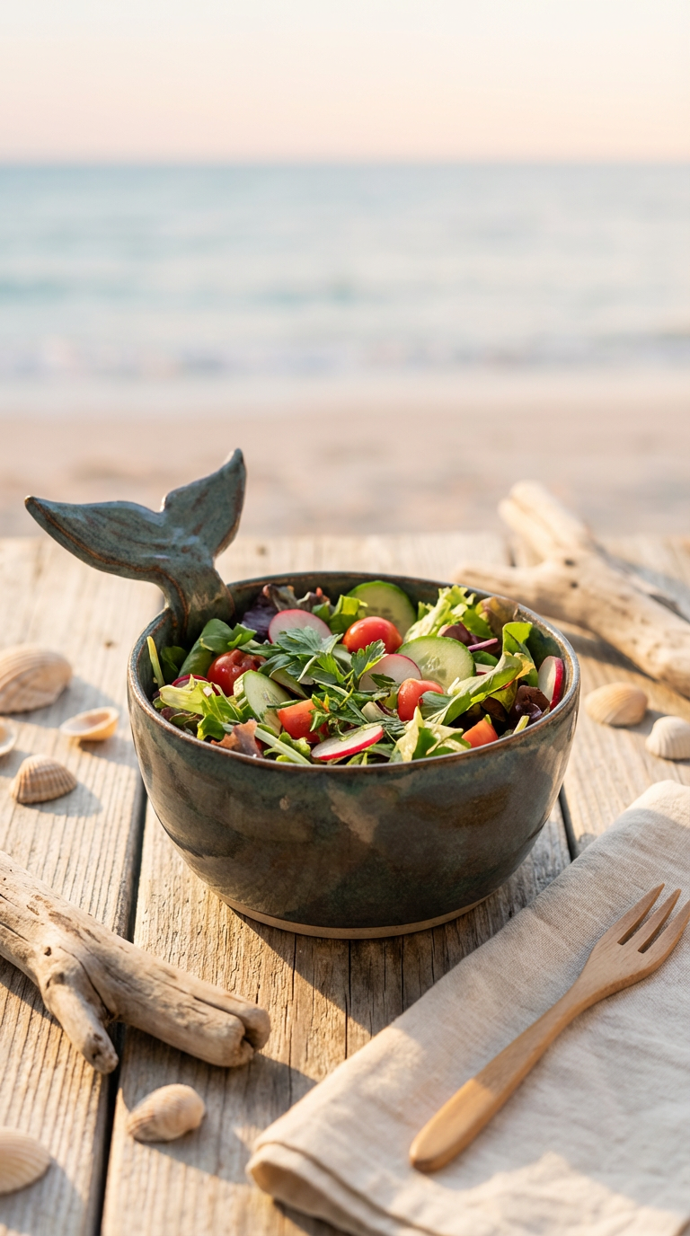 Handmade Whale Tail Ceramic Bowl – Ocean-Inspired Stoneware by Gin