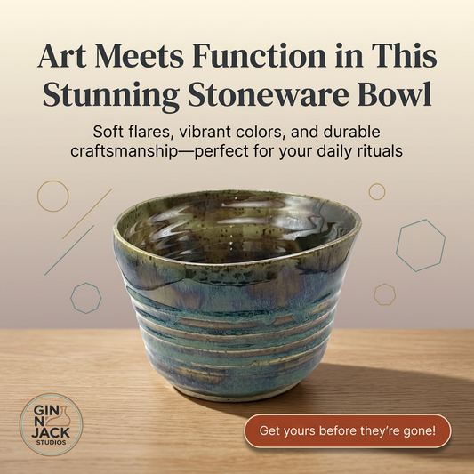 Hand-Thrown Stoneware Bowl in Layered Reactive Glaze by Gin