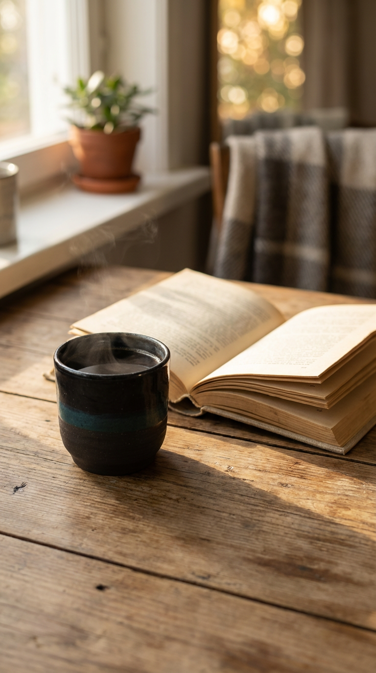 Handmade Speckled Stoneware Cup in Deep Blue & Teal by Gin