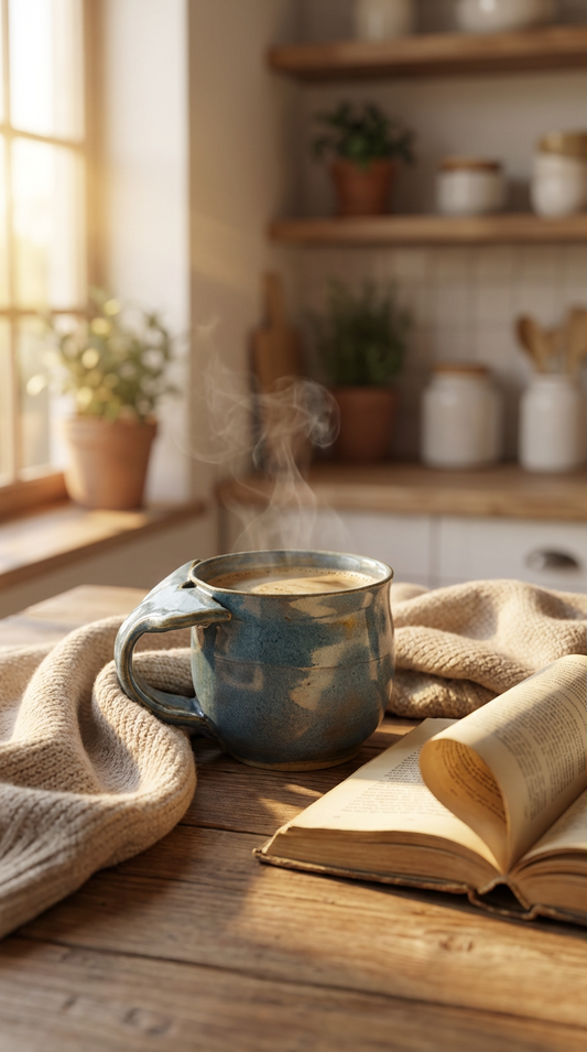 Handcrafted Whale Tail Stoneware Mug – Oceanic Blue by Gin