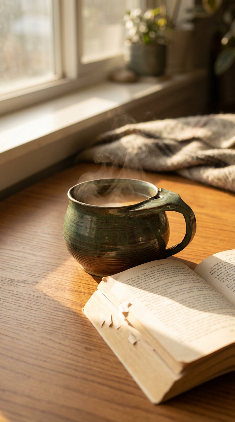 Handmade Stoneware Whale Tail Mug in Deep Ocean Glaze by Gin