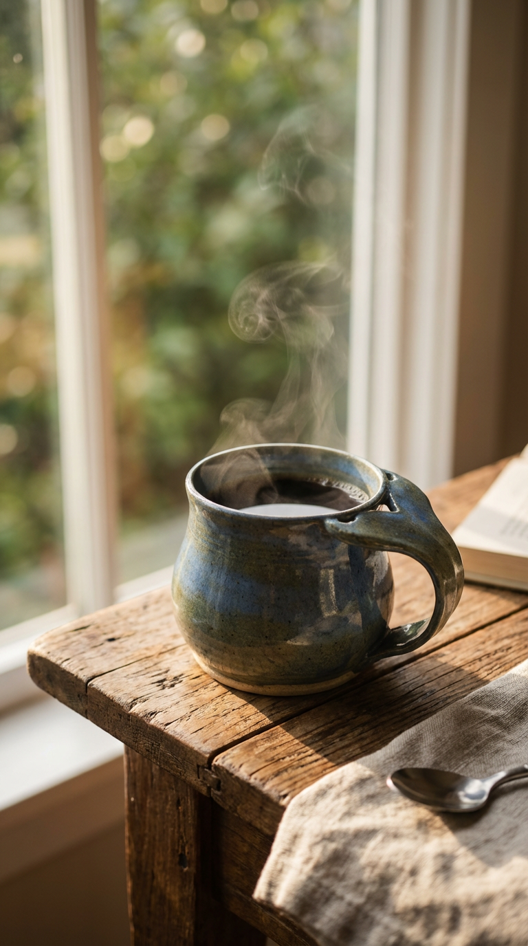 16 oz Whale Tail Mug in Oceanic Blue Glaze by Gin