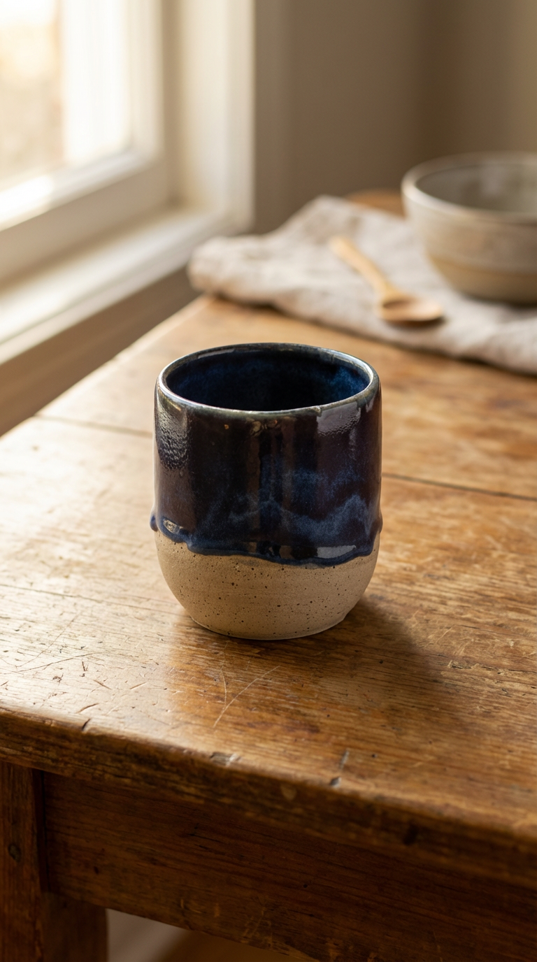 12 oz Deep Blue Horizon Stoneware Tumbler by Gin