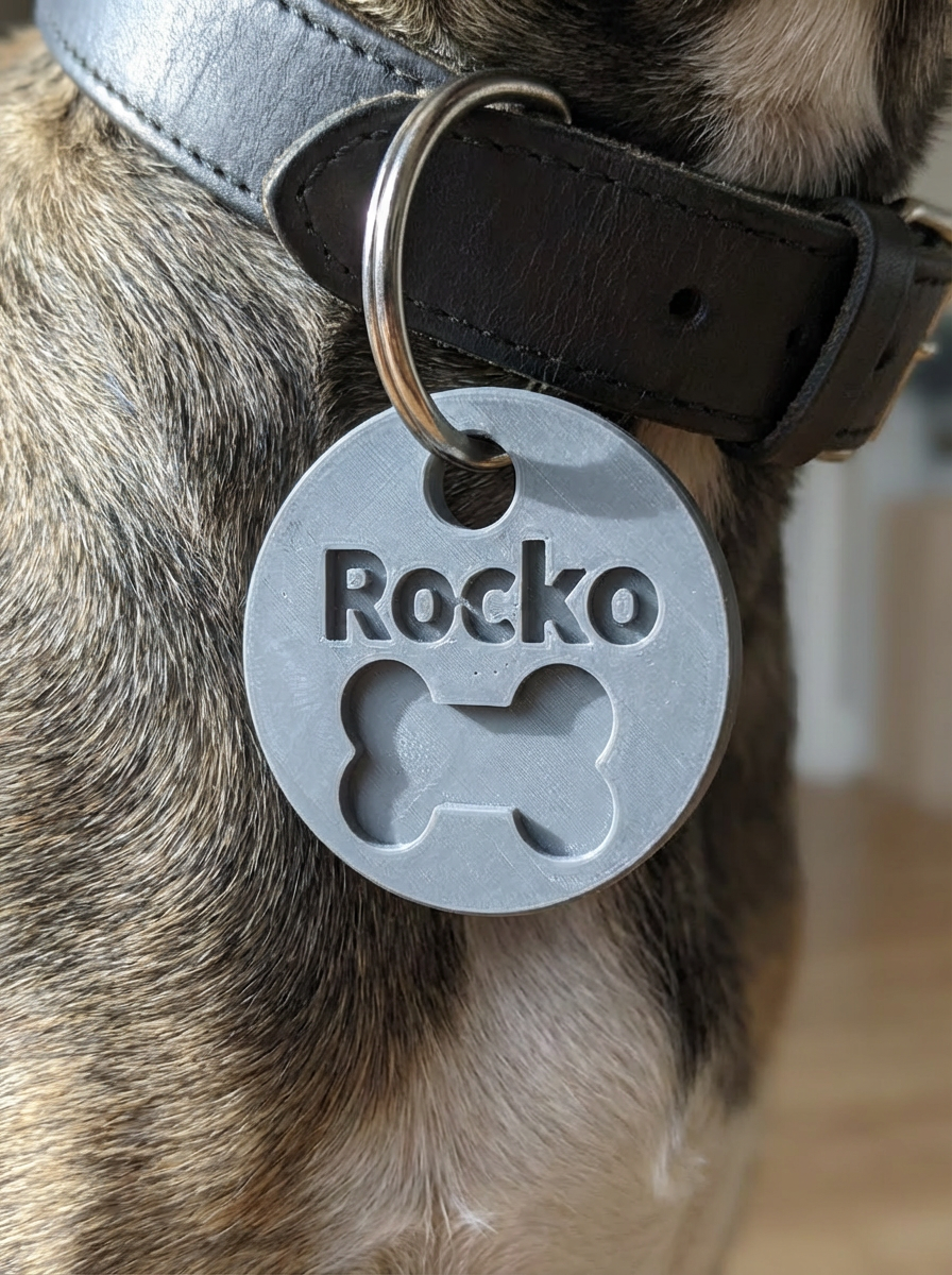 Custom 3D Printed Pet Tag – Any Size, Shape, Color & Design